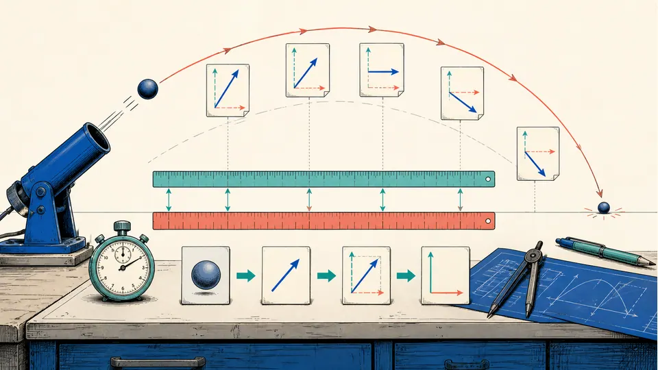 Projectile laboratory converting speed and distance units along a single resolved trajectory