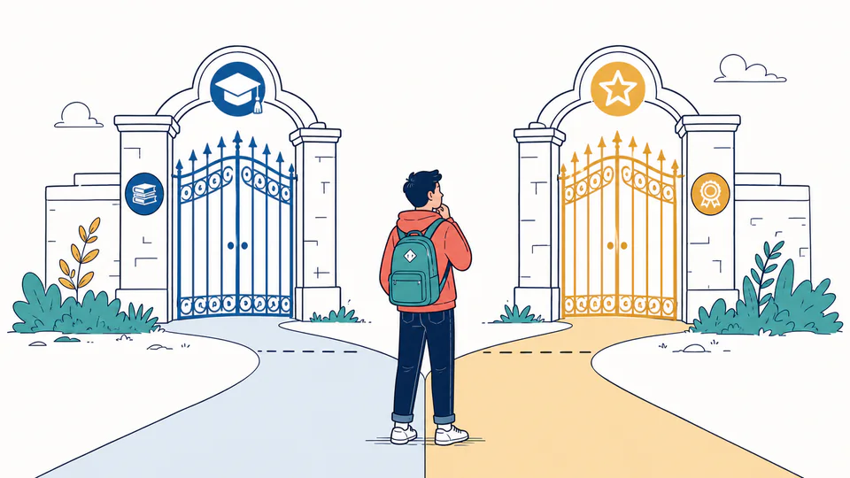 Credit Hour Benchmark Calculator editorial illustration showing pace and GPA benchmark status as an education planning record with evidence, threshold, and follow-up action kept separate.