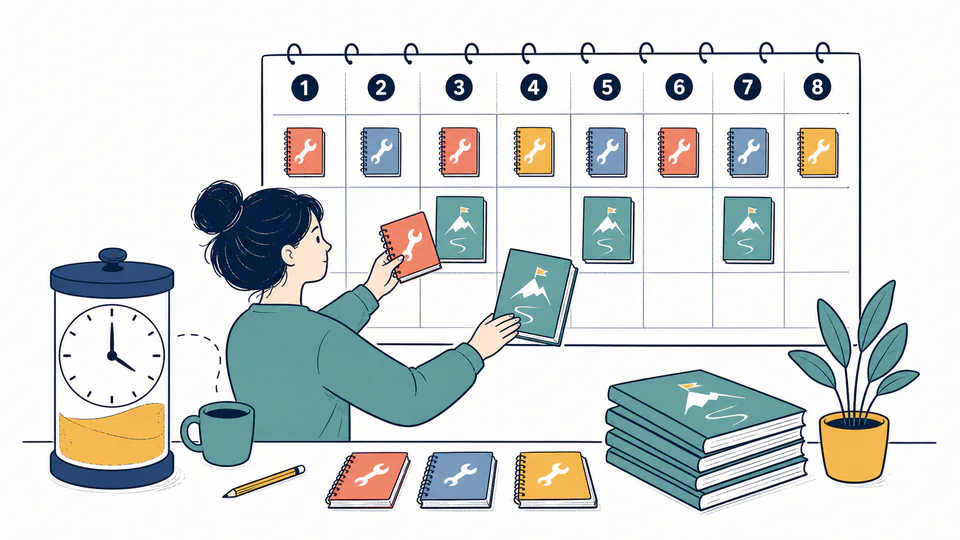 Standardized Test Study Schedule Calculator editorial illustration showing test study capacity as an education planning record with evidence, threshold, and follow-up action kept separate.