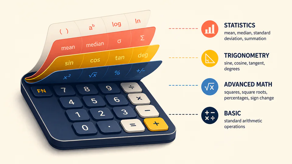 Color-coded function layers separating primary, shifted, and alphabetic meanings